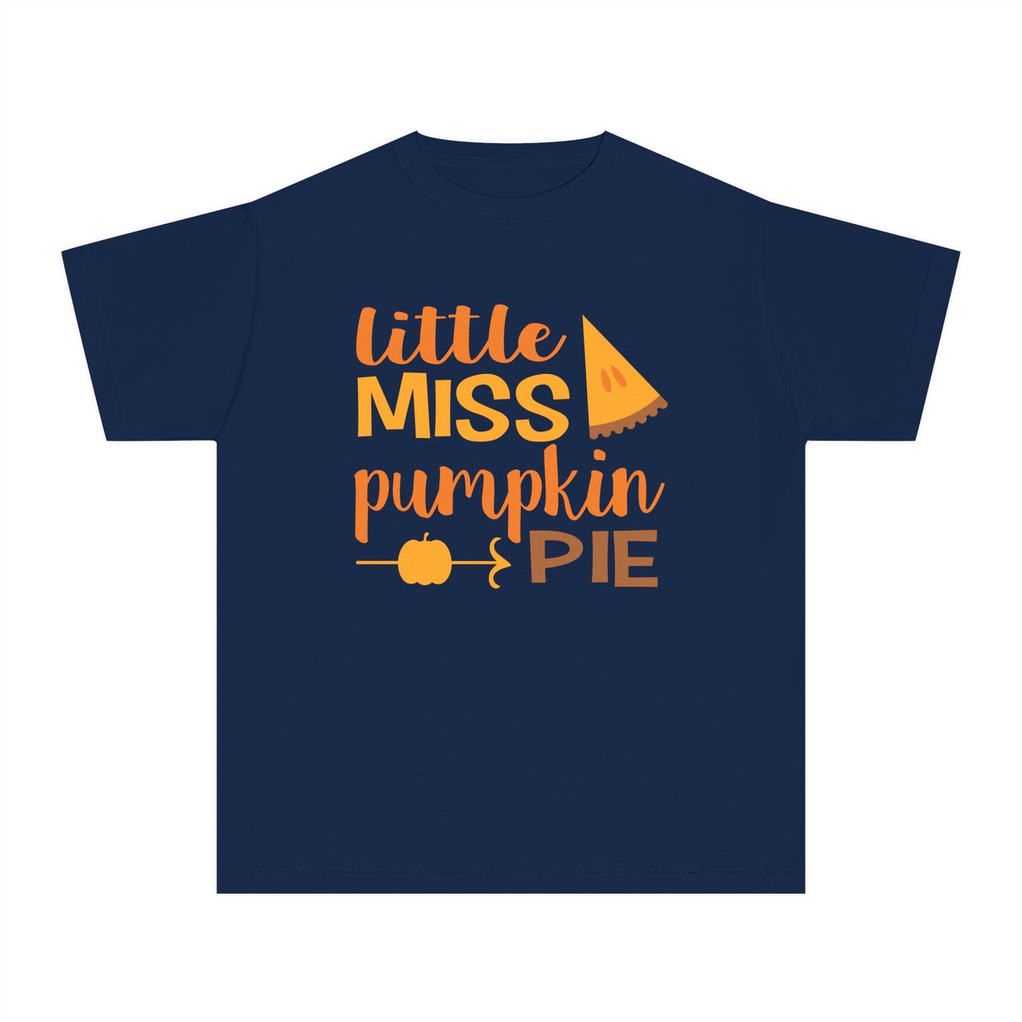 Adorable 'Little Miss Pumpkin Pie' Youth Tee | Cute Fall T-Shirt for Kids | Youth Midweight Tee | Thanksgiving T shirt