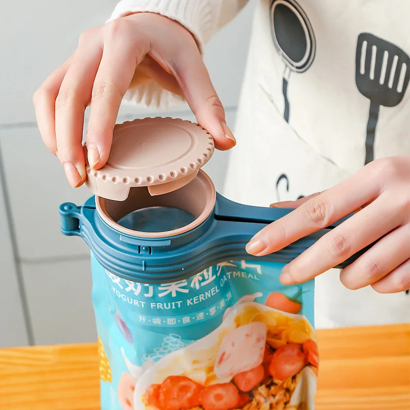 Sealing Clip With Noozle Snack Dispenser