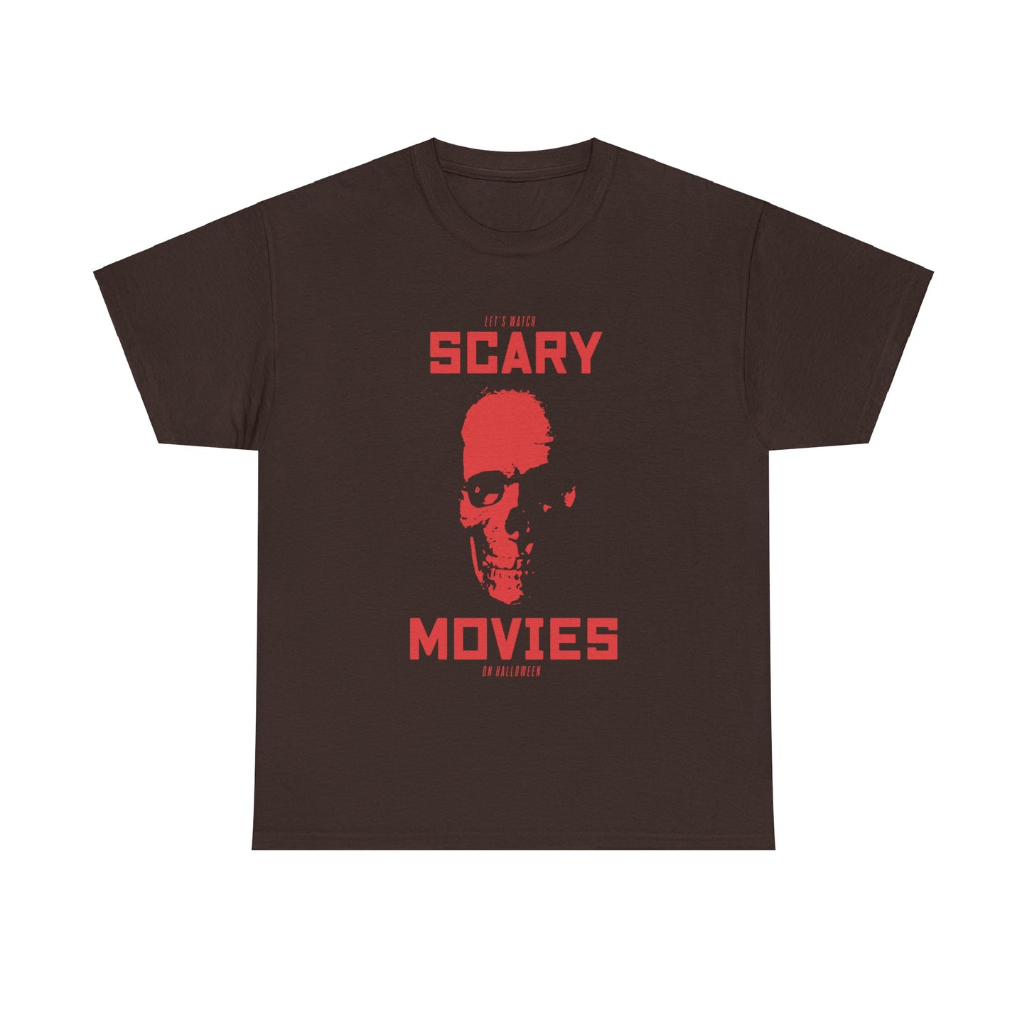 Let's Watch Scary Movies on Halloween T-Shirt - Spooky Film Night Tee - Haunted Movie Marathon Shirt