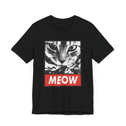 Meow T-shirt, Cat Lover Tshirt, Pet Lover Shirt, Animal Shirt, Cat Crewneck Shirt, Cute Cat Short Sleeve Tee, Gift for Him, Gift for Her