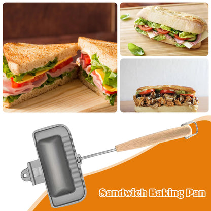 Double-Sided Non-Stick Foldable Sandwich Frying Pan Grill