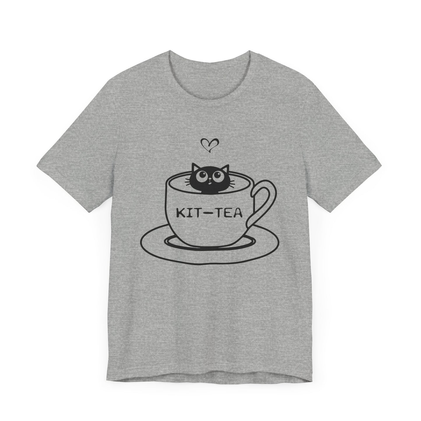 Kit - Tea Cup T-shirt, Cat Tshirt, Animal Shirt, Cat Lover Unisex Shirt, Crewneck Shirt, Short Sleeve Tee, Gift for Him, Gift for Her