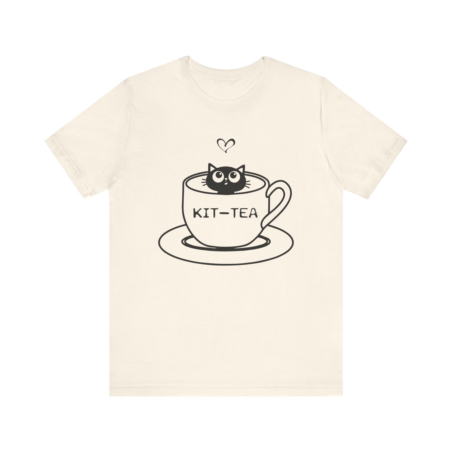 Kit - Tea Cup T-shirt, Cat Tshirt, Animal Shirt, Cat Lover Unisex Shirt, Crewneck Shirt, Short Sleeve Tee, Gift for Him, Gift for Her