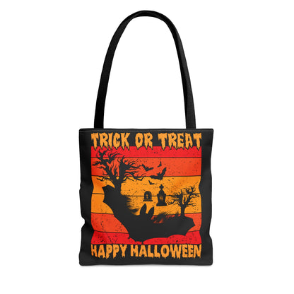 Halloween Candy Bag - 'Trick or Treat Happy Halloween' - Spooky Tote Bag for Sweets Collection