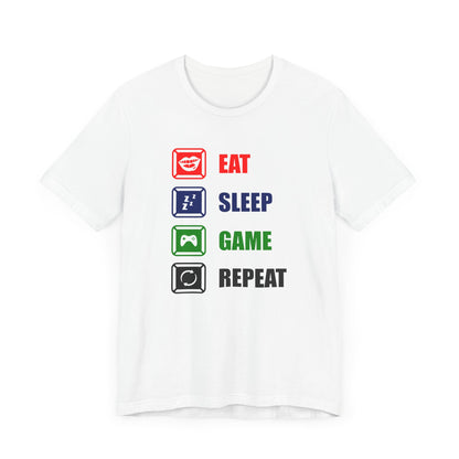 Eat Sleep Game Repeat T-shirt, Relax Tshirt, Gamer Shirt, Gameboy Unisex Shirt, Gaming Crewneck Shirt, Short Sleeve Tee, Gift for Him