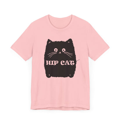 Hip Cat T-shirt, Cat Lover Tshirt, Pet Shirt, Animal Unisex Shirt, Crewneck Shirt, Short Sleeve Tee, Gift for Him, Gift for Her