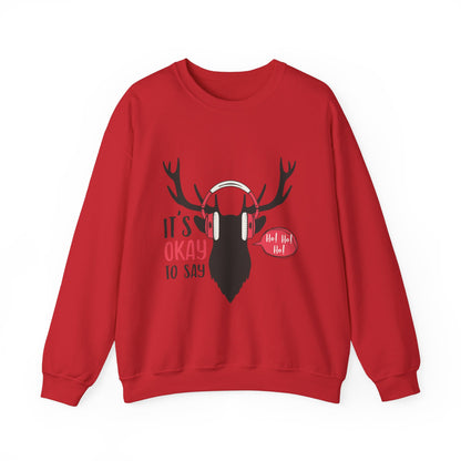 Festive Moose DJ Sweatshirt.  Embrace the Holiday Vibes!