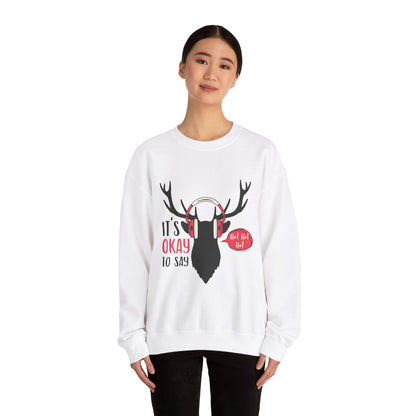 Festive Moose DJ Sweatshirt.  Embrace the Holiday Vibes!