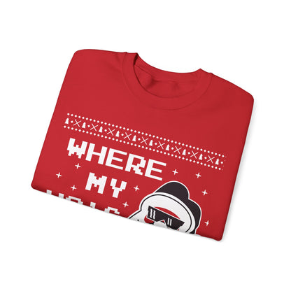 Funny Santa 'Where My Ho's At?' Sweatshirt - Festive Christmas Apparel