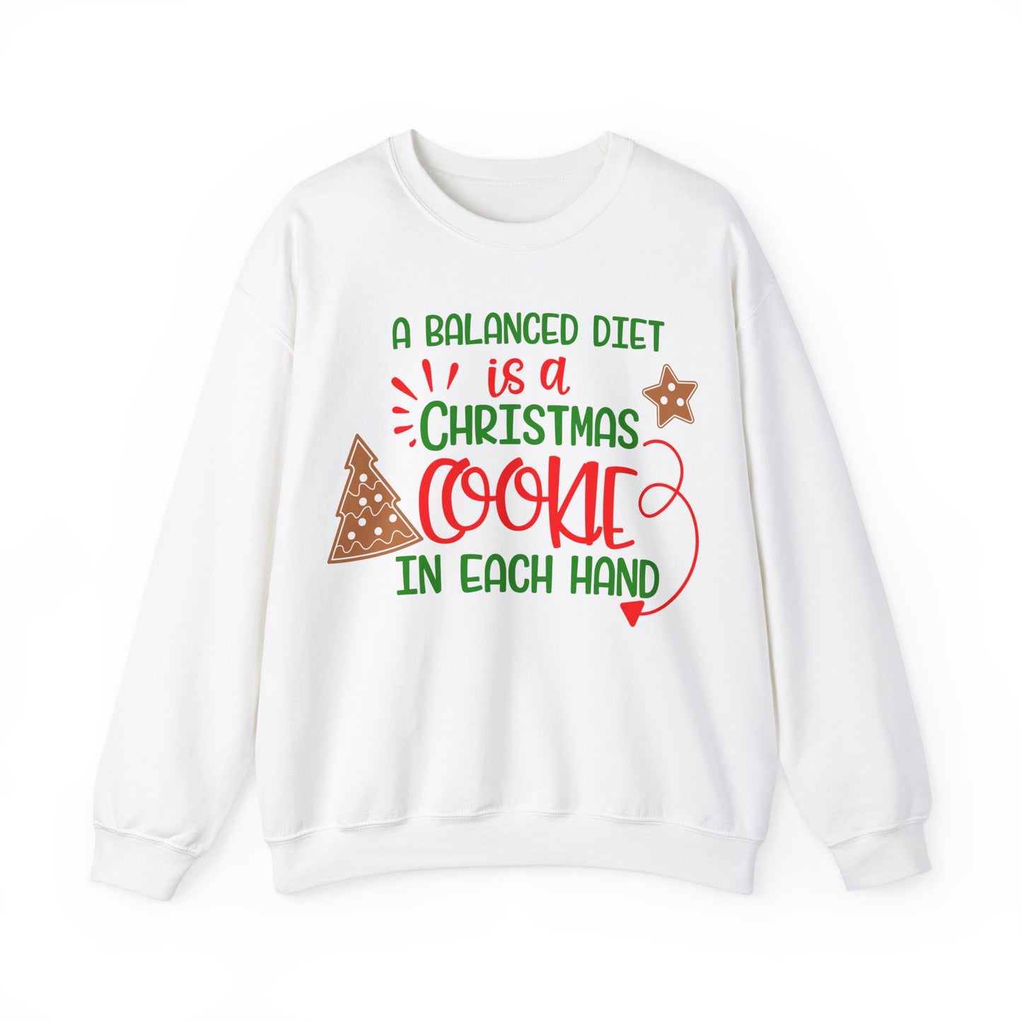 Indulgent 'Balanced Diet' Christmas Cookie Sweatshirt