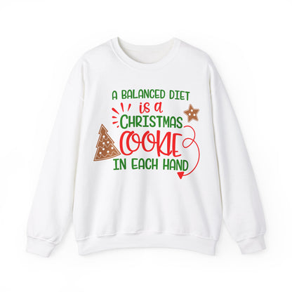 Indulgent 'Balanced Diet' Christmas Cookie Sweatshirt