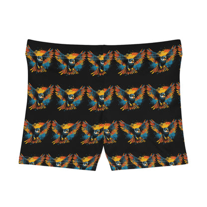 Amur Falcon Women's Spandex Shorts: Stunning Avian Artwork -Women's Shorts (AOP)