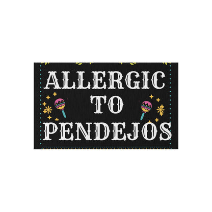 Eye-Catching 'Allergic to Pendejos' Outdoor Rug for Quirky Decor