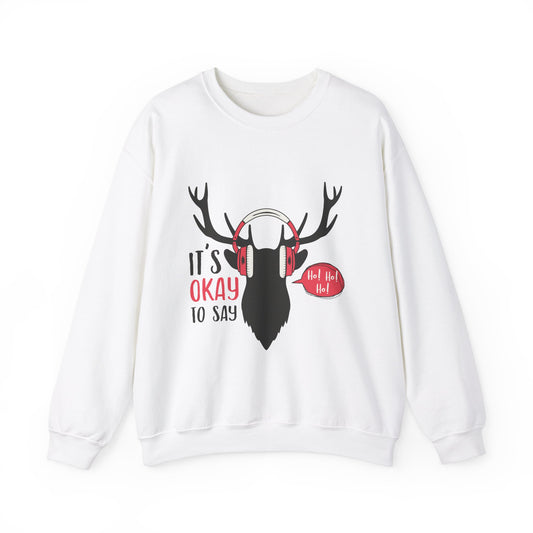 Festive Moose DJ Sweatshirt.  Embrace the Holiday Vibes!