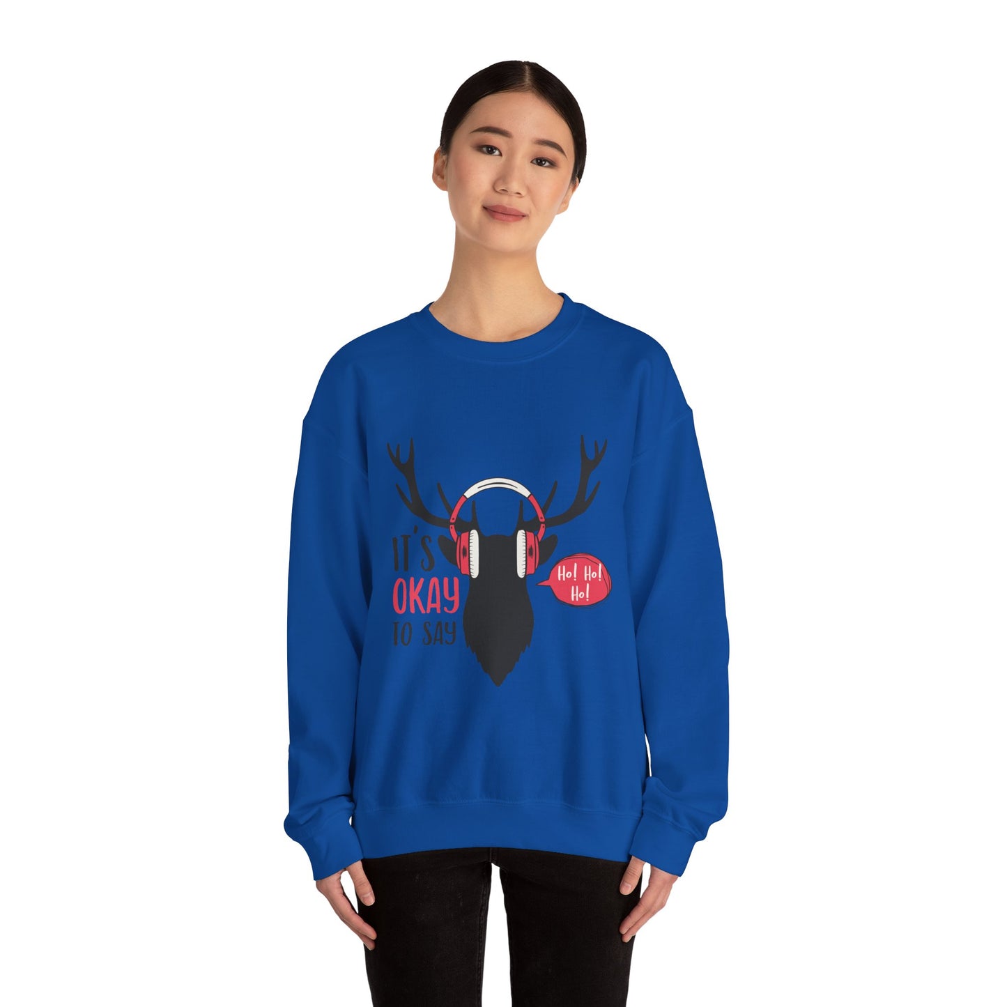 Festive Moose DJ Sweatshirt.  Embrace the Holiday Vibes!