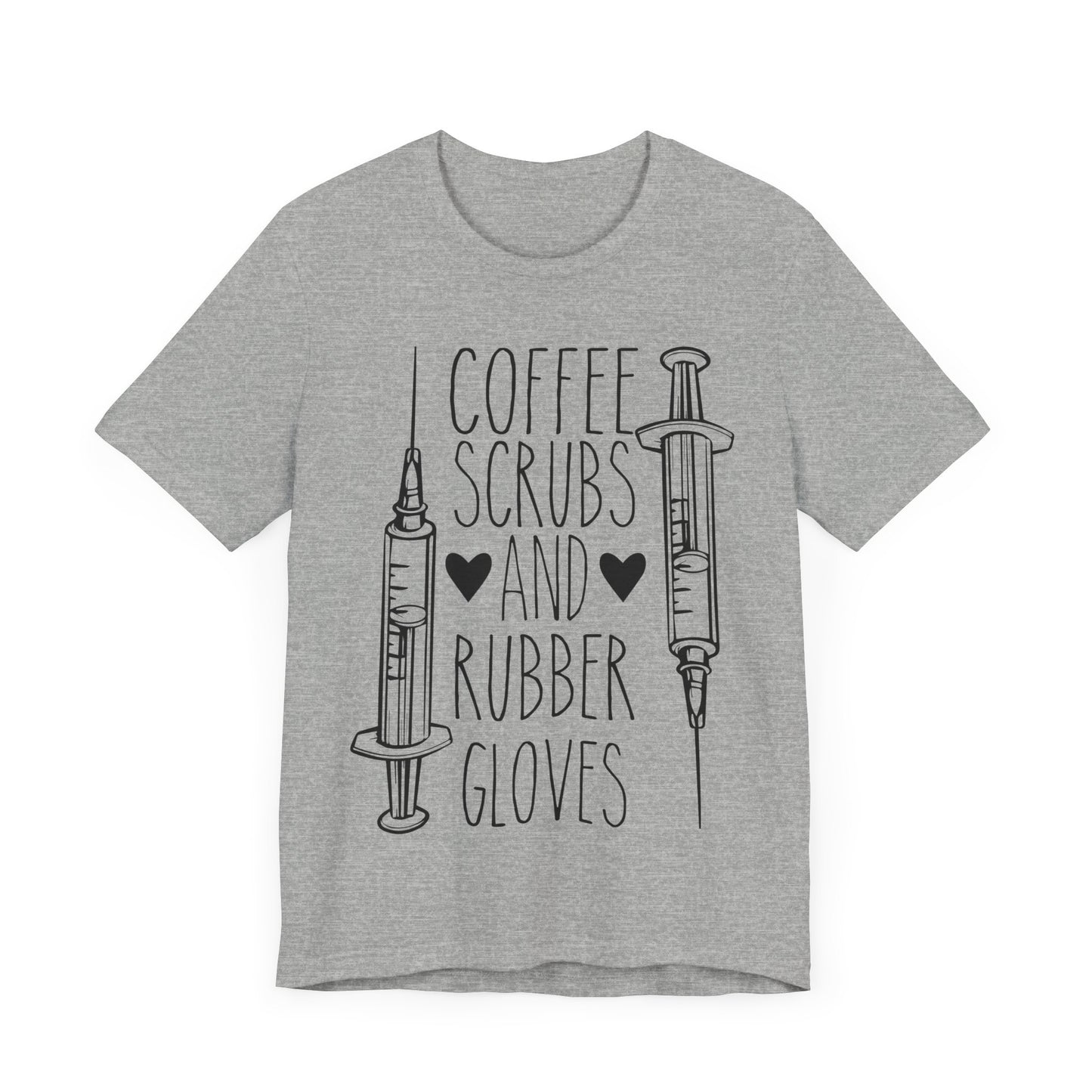 Coffee Scrubs And Rubber Gloves T-shirt, Nurse Tshirt, Medical Unisex Shirt, Crewneck Shirt, Short Sleeve Tee, Gift for Him, Gift for Her