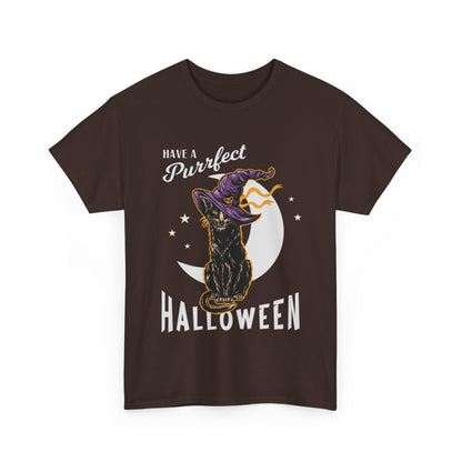 Have a Purrfect Halloween T-Shirt - Cute Cat Halloween Tee - Spooky Kitty Costume Shirt