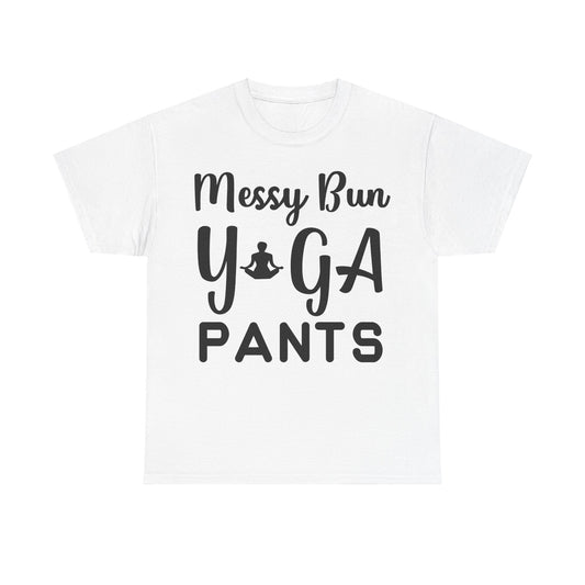 Messy Bun Yoga Pants T-Shirt | Comfy & Stylish Tee | Casual Athleisure Shirt | Relaxed Fashion