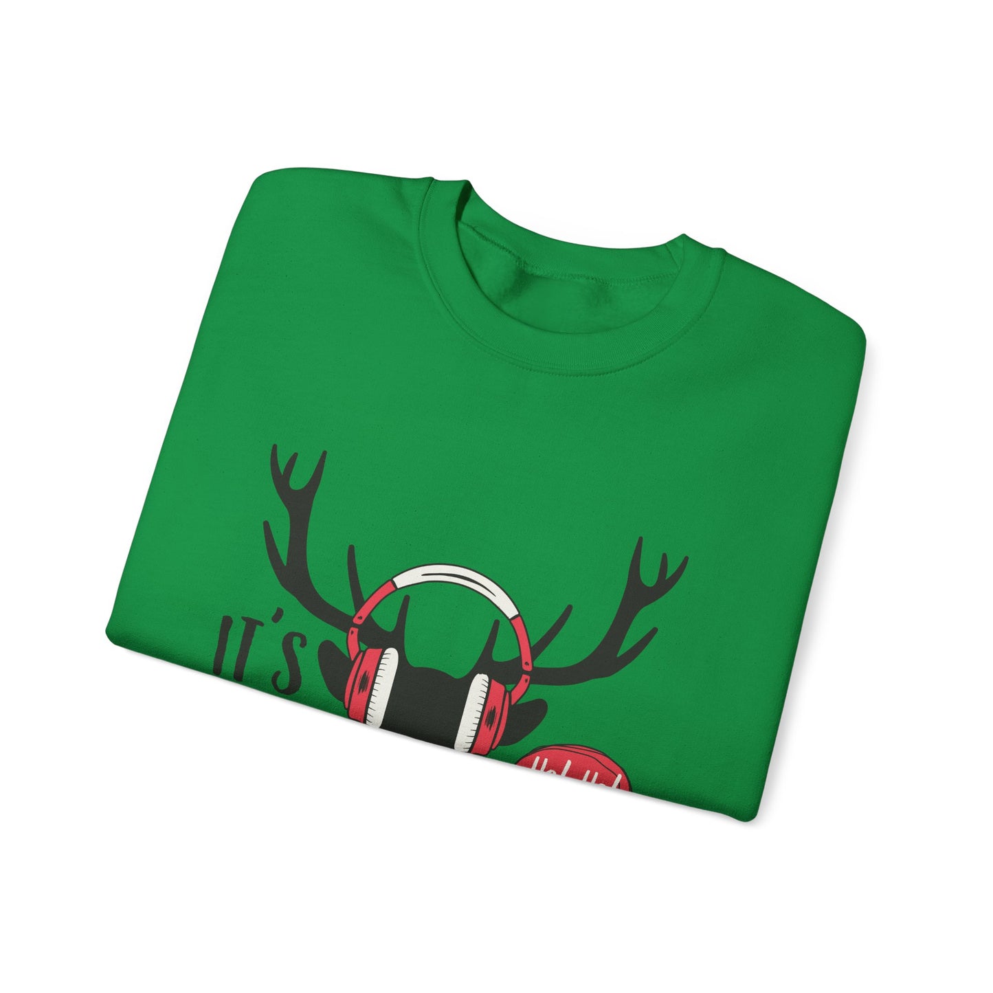 Festive Moose DJ Sweatshirt.  Embrace the Holiday Vibes!