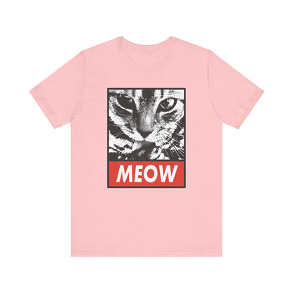 Meow T-shirt, Cat Lover Tshirt, Pet Lover Shirt, Animal Shirt, Cat Crewneck Shirt, Cute Cat Short Sleeve Tee, Gift for Him, Gift for Her