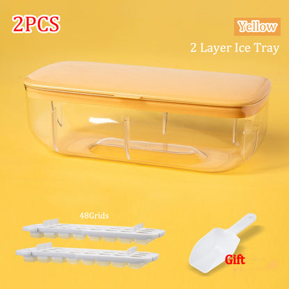 2pcs Ice Cube Maker Tray Box