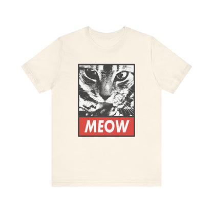 Meow T-shirt, Cat Lover Tshirt, Pet Lover Shirt, Animal Shirt, Cat Crewneck Shirt, Cute Cat Short Sleeve Tee, Gift for Him, Gift for Her