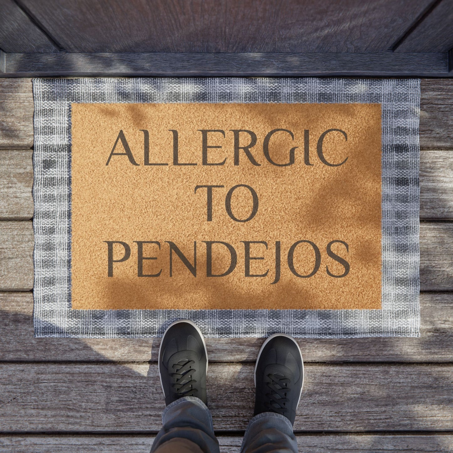 Allergic to Pendejos' Doormat | Funny doormat | Mexican gift | Latin slang | Cinco De Mayo | Mexican Humor | Quirky Home Entryway