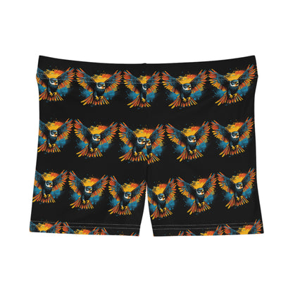 Amur Falcon Women's Spandex Shorts: Stunning Avian Artwork -Women's Shorts (AOP)