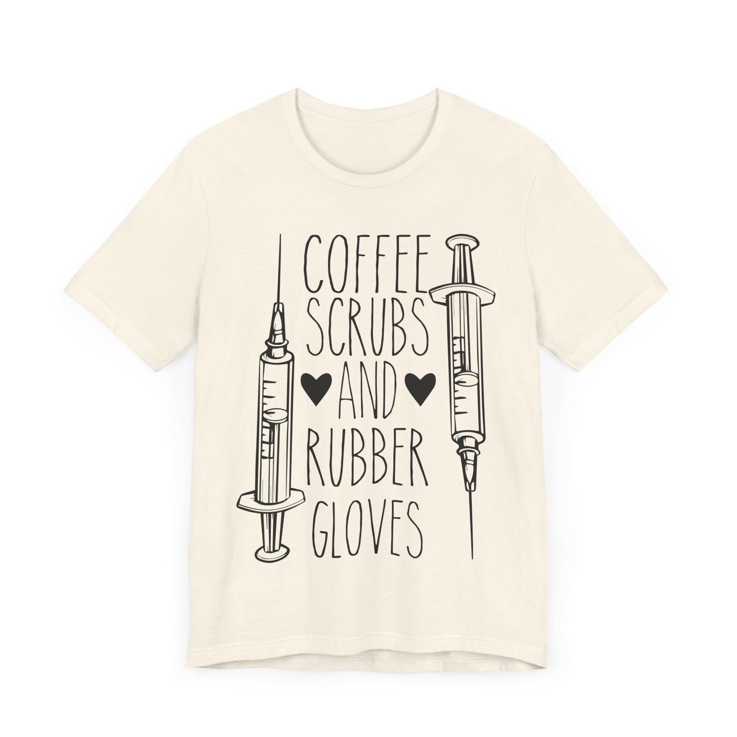 Coffee Scrubs And Rubber Gloves T-shirt, Nurse Tshirt, Medical Unisex Shirt, Crewneck Shirt, Short Sleeve Tee, Gift for Him, Gift for Her