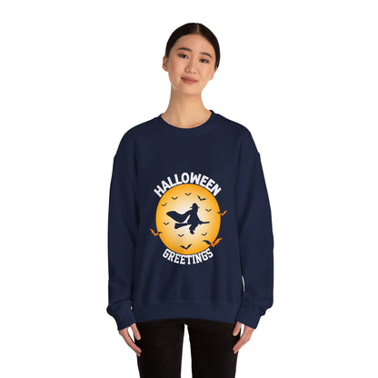 Halloween Greetings - Spooky Season Crewneck Sweatshirt - Men's and Women's Sizes - Halloween Apparel - Scary Halloween Shirt