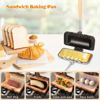 Double-Sided Non-Stick Foldable Sandwich Frying Pan Grill