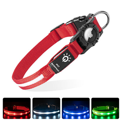 LED Dog Collar with AirTag Holder