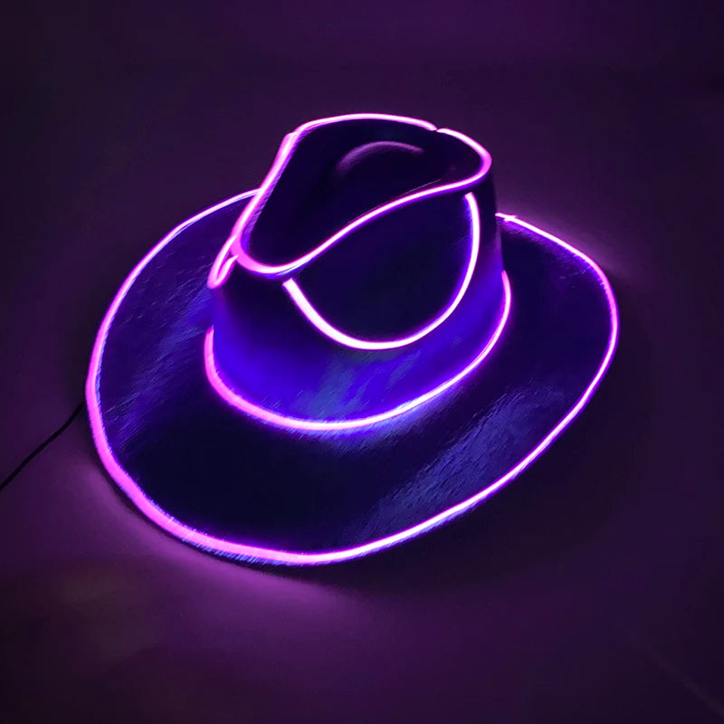 Glowing Neon Cowboy Hat