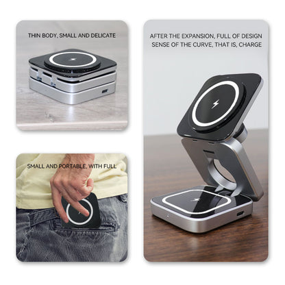 Portable 3 in 1 Foldable Wireless Charger Stand