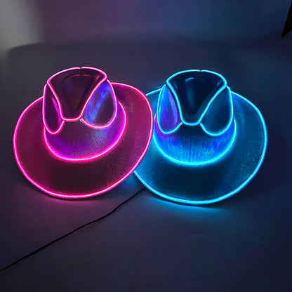 Glowing Neon Cowboy Hat