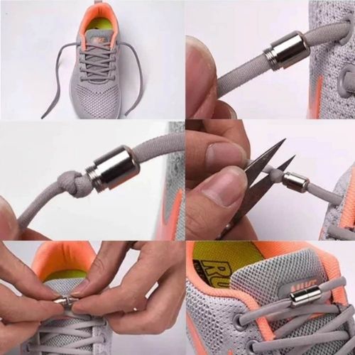 Elastic No Tie Metal Shoelaces